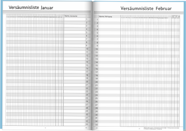 Doppelseite Klassenbuch